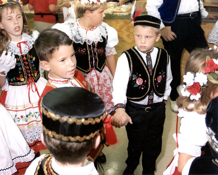 Photo of young dancers in costume at the Oklahoma Czech Festival