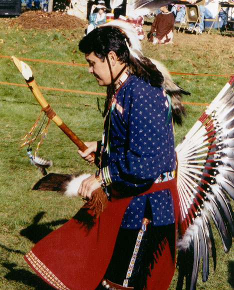 Photo of a traditional Catawba dancer, November 1999