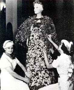 Photo of dress completely covered in roses
