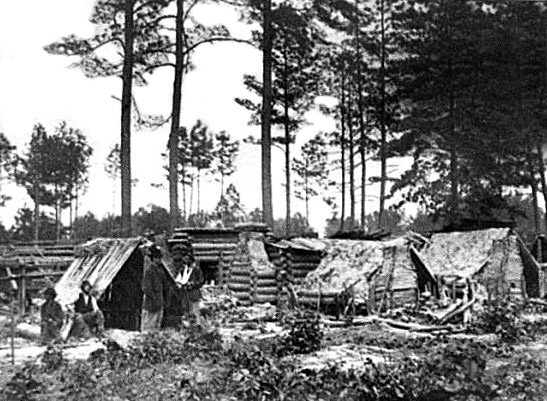 Petersburg, Va. Captured Confederate encampment, 1864.