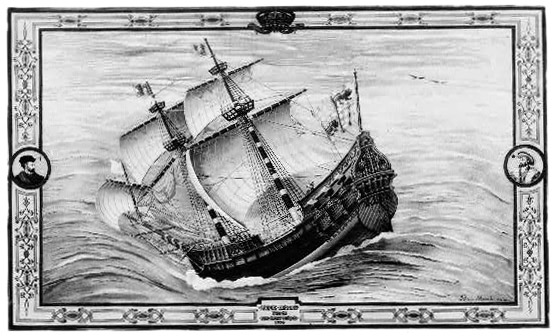 Grande Hermine, the most celebrated of French ships of the Galleon type