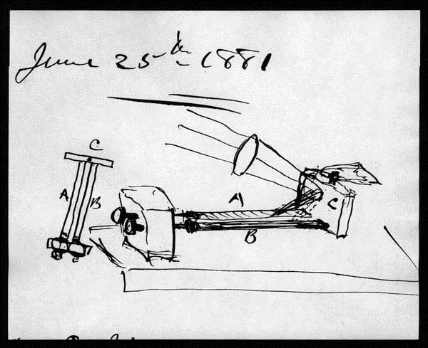 Drawing of Bell's Metal Detector