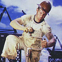 Carpenter at work on Douglas Dam in Tennessee