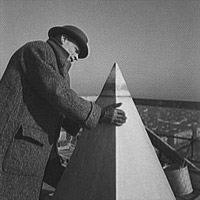 Theodor Horydczak on top of the Washington Monument