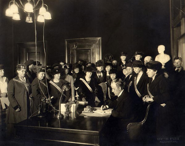 Governor Edwin P. Morrow signing the Anthony Amendment