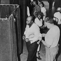 Voters at the Voting Booths, ca. 1945