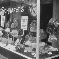 St. Valentine's Day window display, 1948