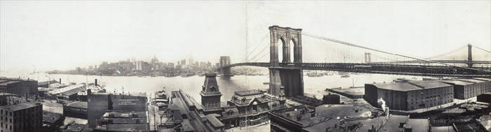 New York and the Brooklyn Bridge from Brooklyn, New York