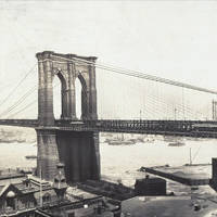 New York and the Brooklyn Bridge from Brooklyn, New York