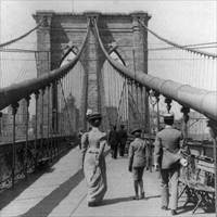 On the Promenade, Brooklyn Bridge, New York