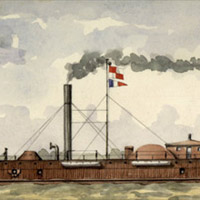 Watercolors of Civil War ironclads.