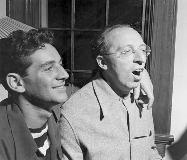 Photo of Aaron Copland and Leonard Bernstein