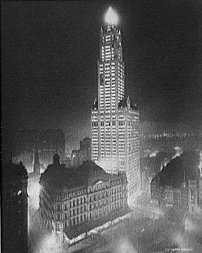 Woolworth Building at Night, New York