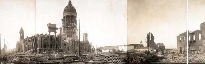 Ruins of San Francisco, from the Site of the Mechanics' Pavilion, San Francisco, California.