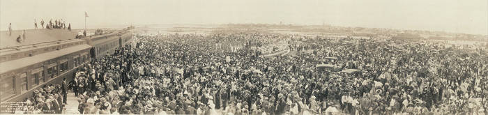 Mr. Henry M. Flagler and Party on train to Key West, 1912.