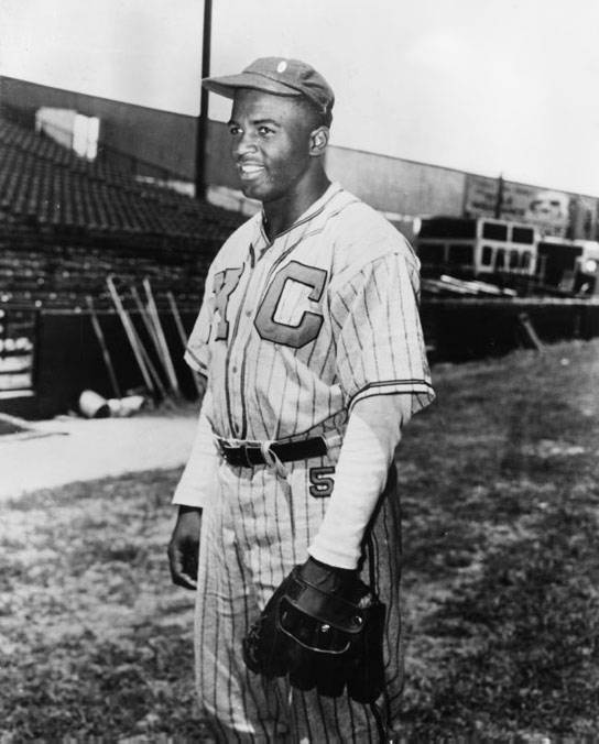 Jackie Robinson in Kansas City Monarchs Uniform, 1945