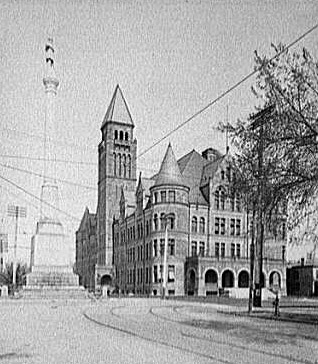 Steele High School and Soldiers' Monument, Dayton, Ohio.