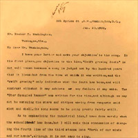 Letter from Paul Laurence Dunbar to Booker T. Washington, 1902.