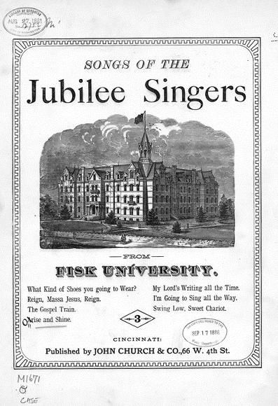 Songs of the Jubilee Singers from Fisk University Cincinnati Cover of sheet music