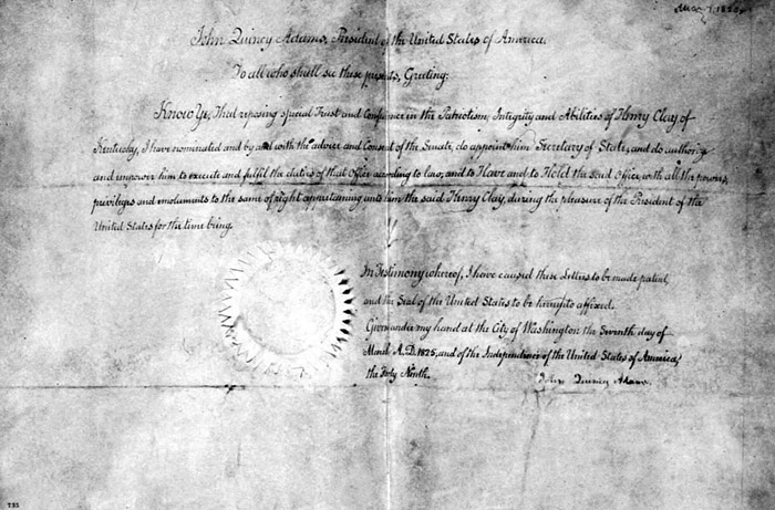 Henry Clay's Appointment as Secretary of State, March 7, 1825