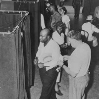 Voters at the voting booths