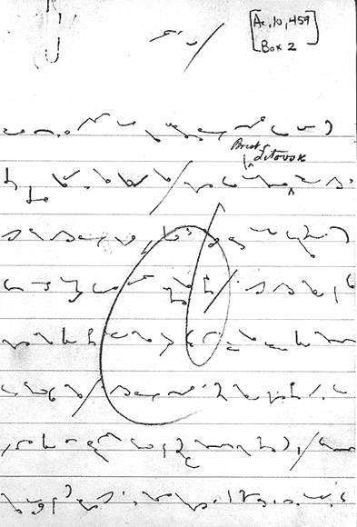 Shorthand notes for the 'Fourteen Points' speech