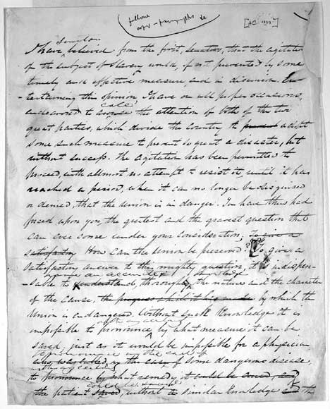 John Calhoun's speech, March 4, 1850.