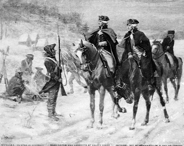 Washington and Lafayette at Valley Forge