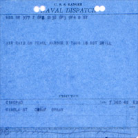 Naval Dispatch announcing the Japanese attack on Pearl Harbor