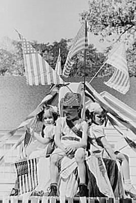 Children on float in Fourth of July parade, Vale, Oregon, 1941.