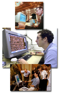 在利用電腦促進學
術研究方面，圖書館始終走在前沿。它們率先將歷史資料數碼化，以便用戶從網上借閱；
配備先進電腦設施的圖書館使專家們能夠就共同關心的課題進行磋商。