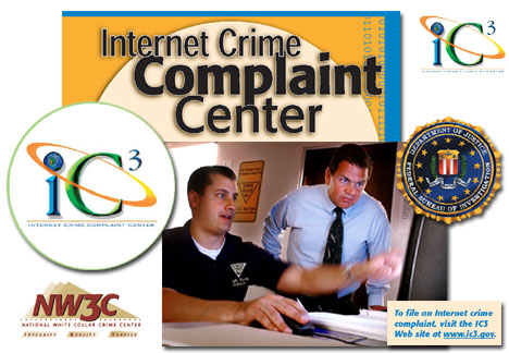 聯邦調查局下屬的網
絡犯罪舉報中心(IC3)是供人們舉報網上非法活動的信息彙集點。該中心將可能是
在同一騙局中受騙的許多(如數百名)受害者提供的信息彙集一處，從而建立起重
大案件，交由執法部門辦理。(美聯社/環球圖片；標識由網絡犯罪舉報中心提供)