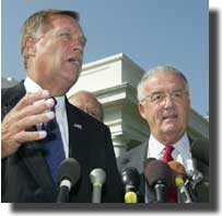 Rep. Michael Oxley, left, and Sen. Paul Sarbanes