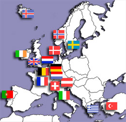 The map shows nations that participated in the Marshall Plan.