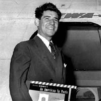 Photo, 'Bernstein departing for Israel to assume duties as musical director of the Israel Philharmonic Orchestra...1948.'