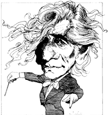 Drawing of Leonard Bernstein by David Levine
