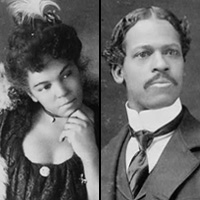 Photos of young African American woman and man, around 1900