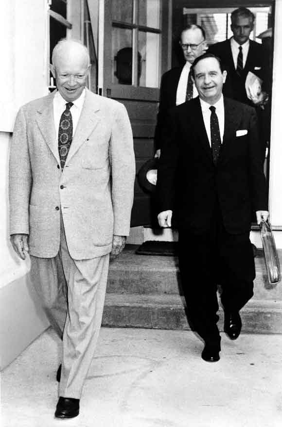 Photograph of President Eisenhower and Arkansas Governor Faubus.