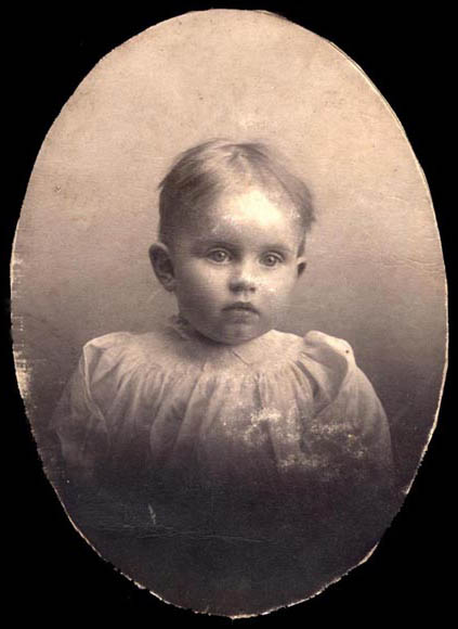 Black and white photo of infant