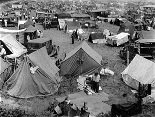 Photo of Bonus Marchers' camp.