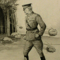 Cartoon of Pershing being pelted