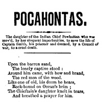 Song sheet, 'Pocahontas'