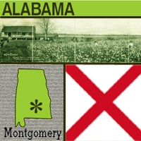 graphic map and images of Alabama