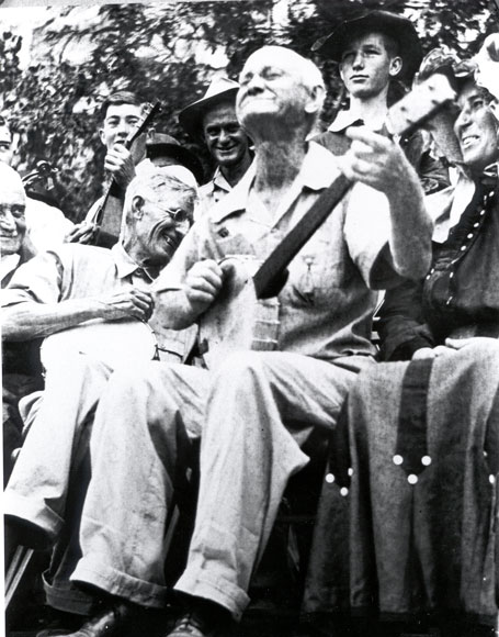 Photo of banjo players at 1941 Folkways Festival