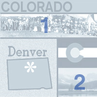 graphic of map, flag and images of Colorado