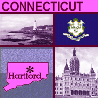 map graphic and images of Connecticut