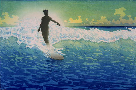 A man surfing in Hawaii