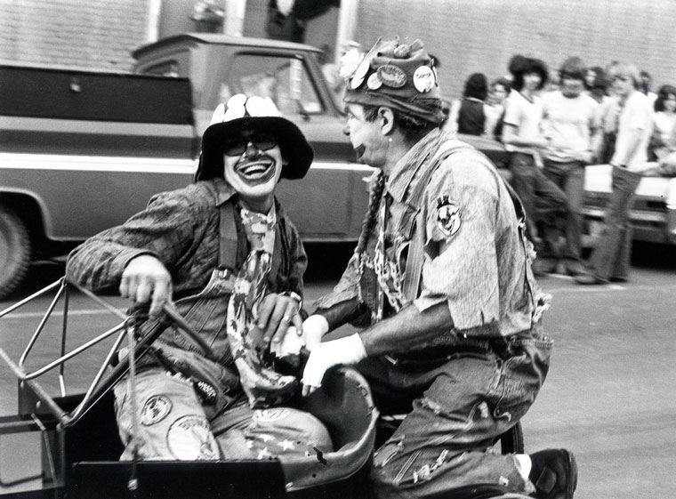 Photo of clowns in Tater Day Parade