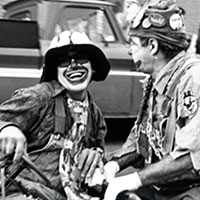 Photo of clowns in Tater Day Parade