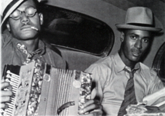 Photo of Cajun musicians, 1938